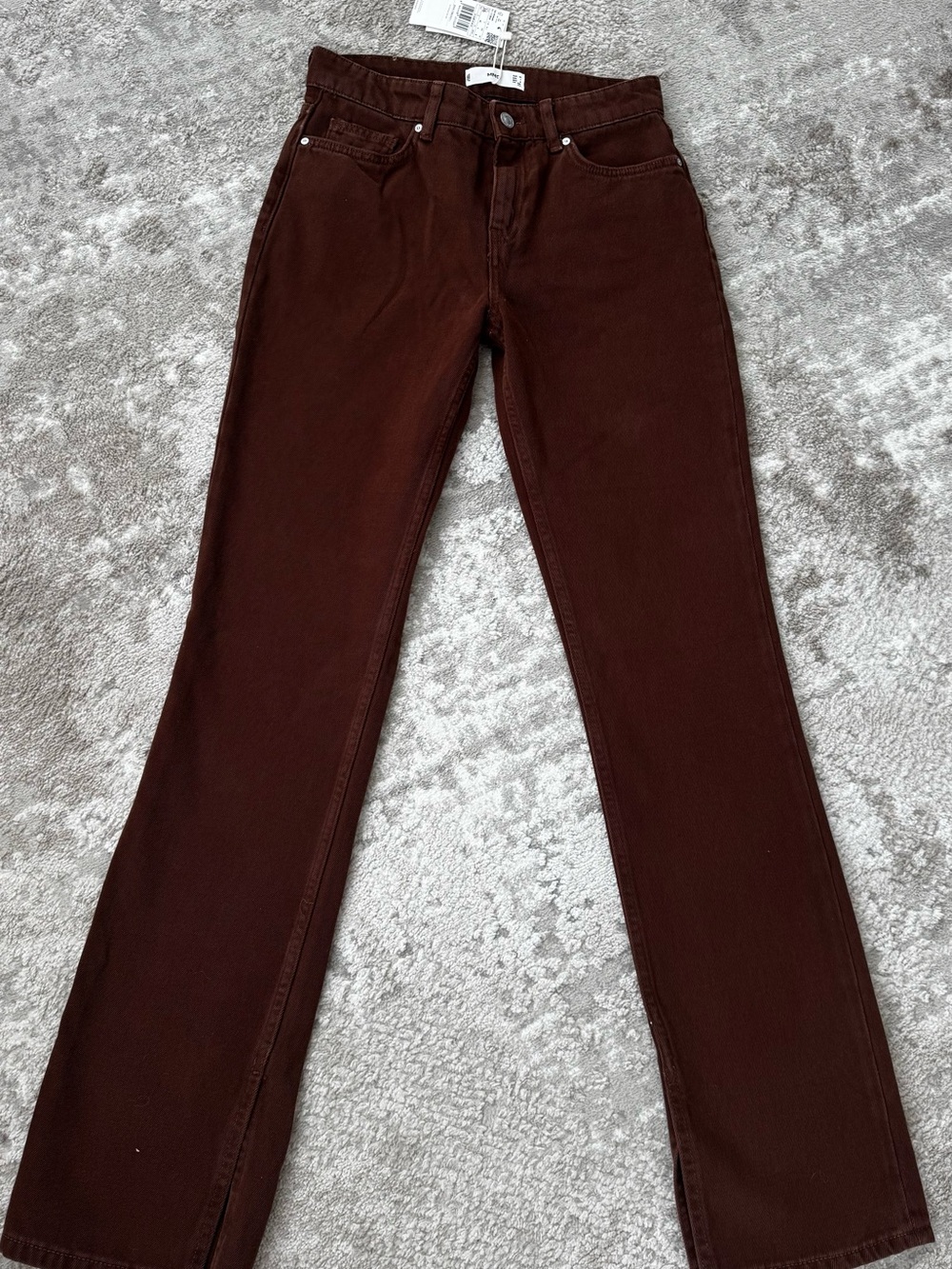 Mango Rust Brown High-Waist Jeans